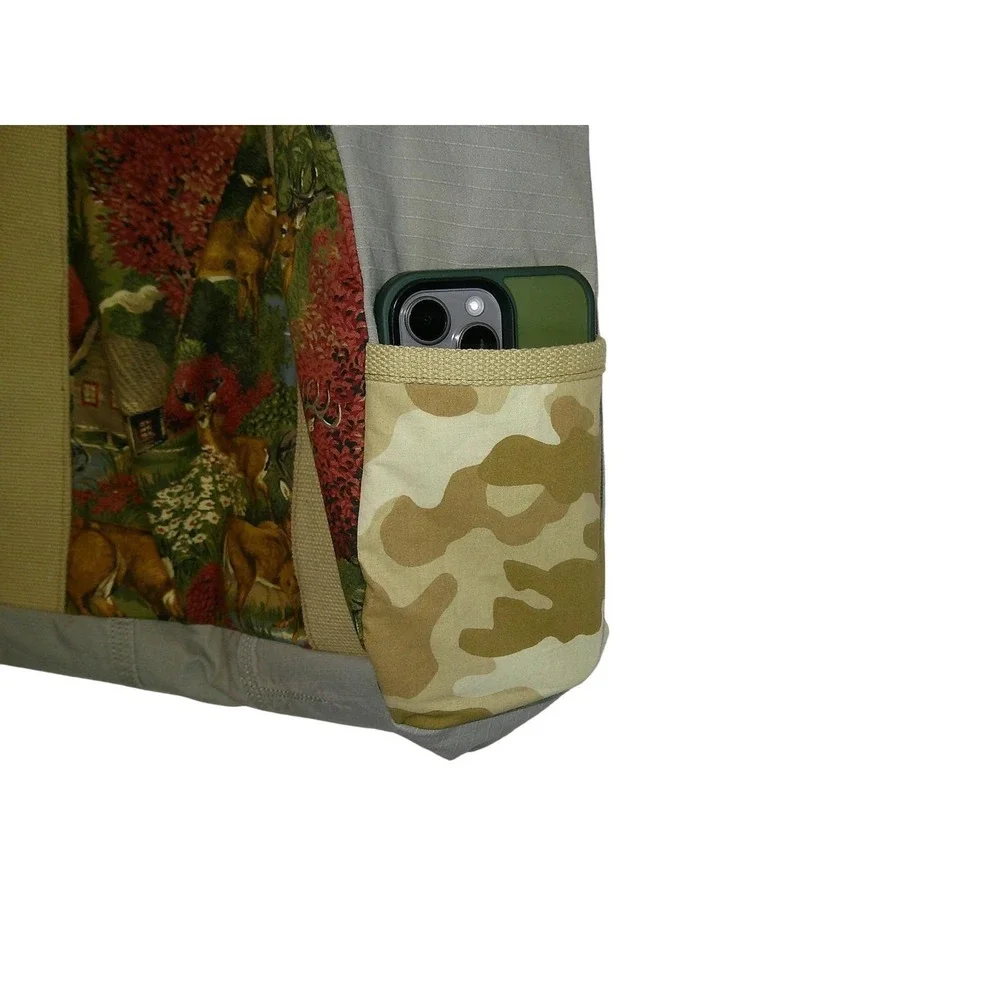 Hippie & Hobo‎ Studios Handmade Carhartt & Camo Deer Cabin Tote Bag Large